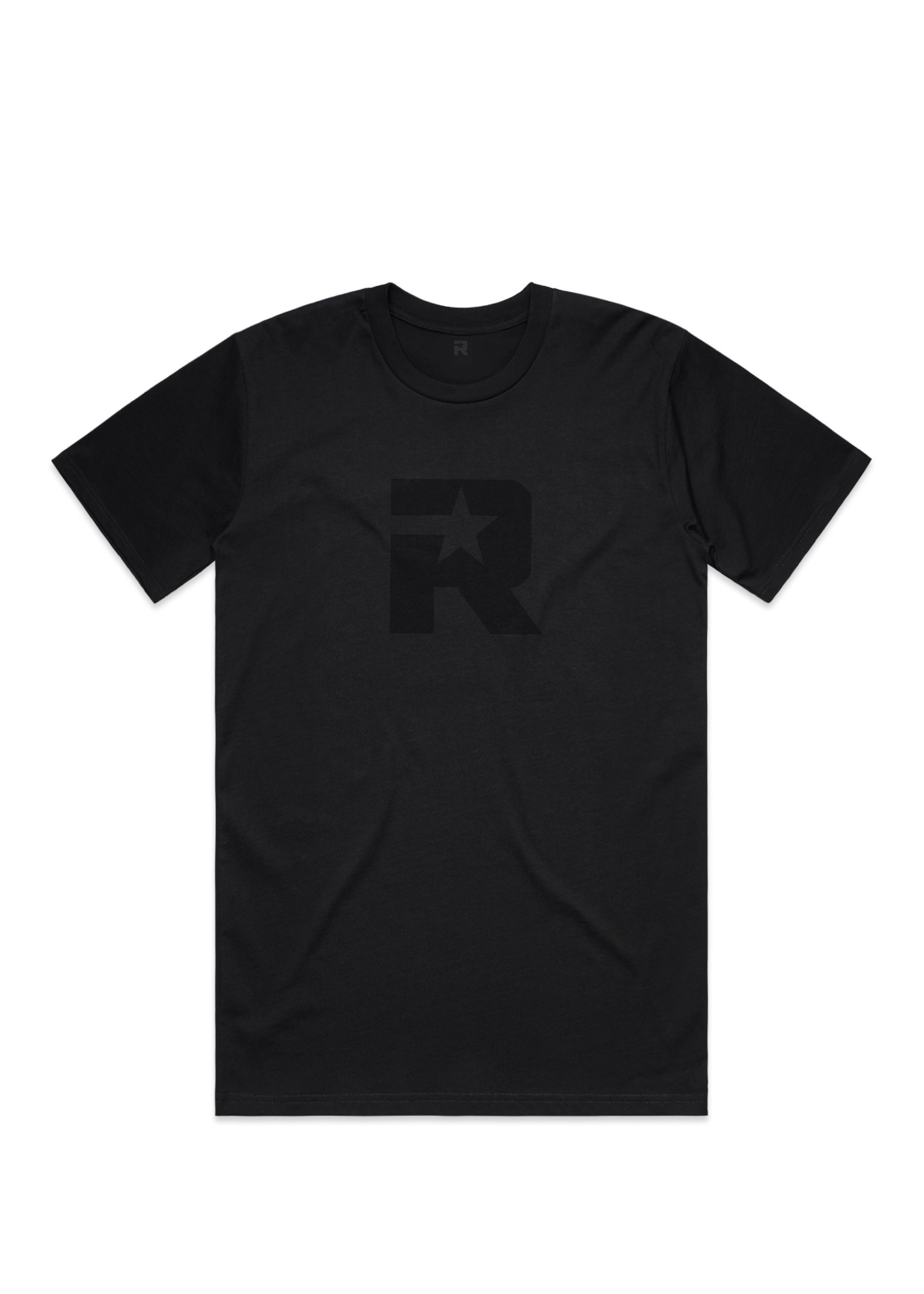 Black on black tee