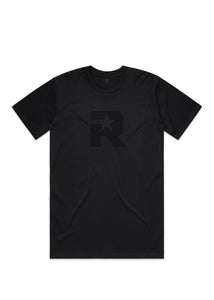 Black on black tee