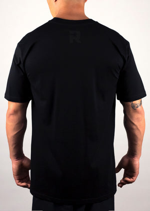 Black on black tee