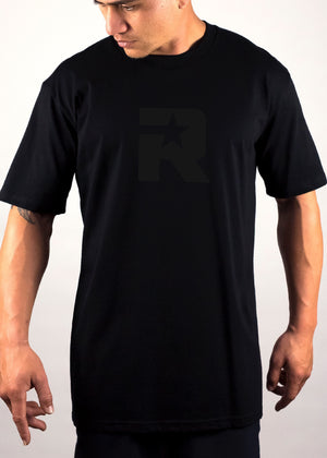 Black on black tee